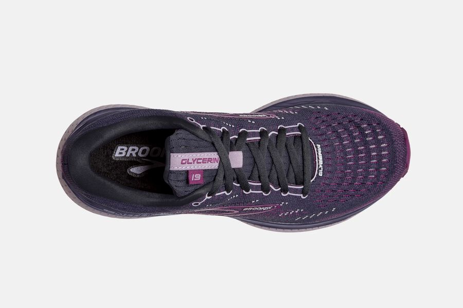 Brooks Glycerin 19 Road Running Shoes Womens Black/Purple 219473-TLX